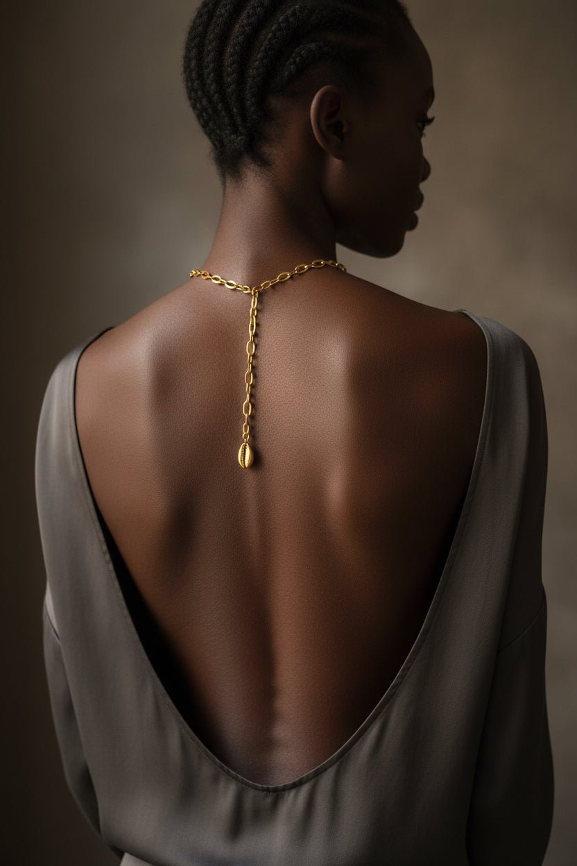 Collier Double Porté Ajustable - Cauri, Kheper ou Aten - Râ en collier ajustable artisanal africain - KaolackCreations