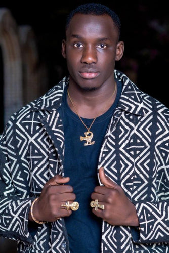 ollier Sankofa artisanal en bronze sur chaîne acier inoxydable