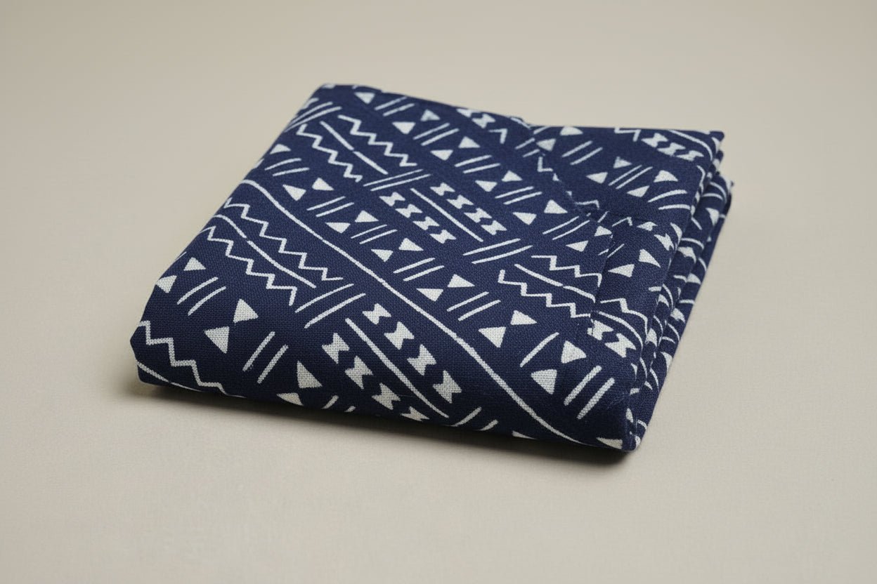 Jupe trapèze taille haute pagne tissé galafini indigo Mali en Jupe artisanal africain - KaolackCreations