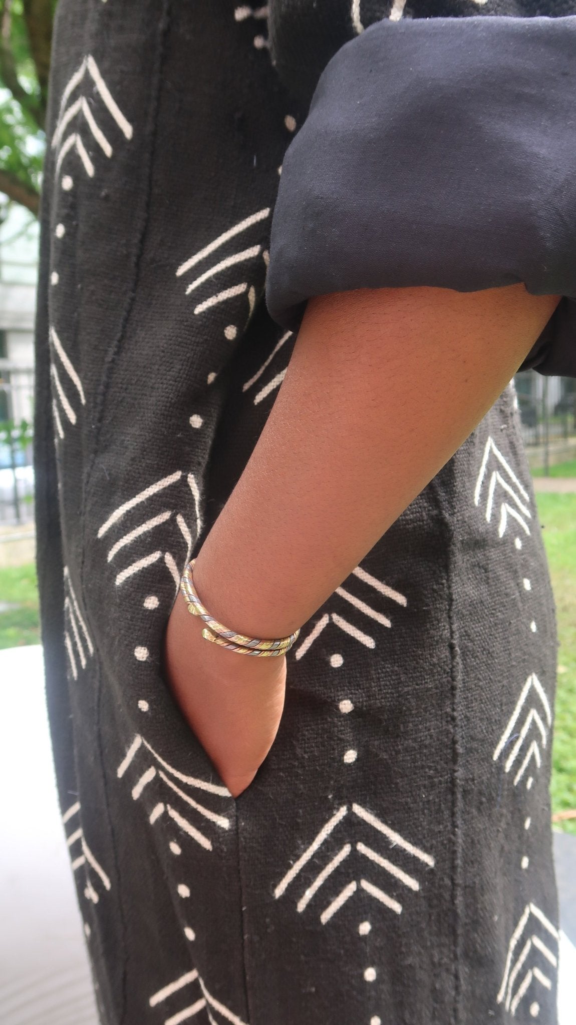 Kimono Bogolan Mixte en Coton Doublé – Vêtement Africain Artisanal Unisexe pour Toutes Saisons en kimono bogolan artisanal africain - KaolackCreations