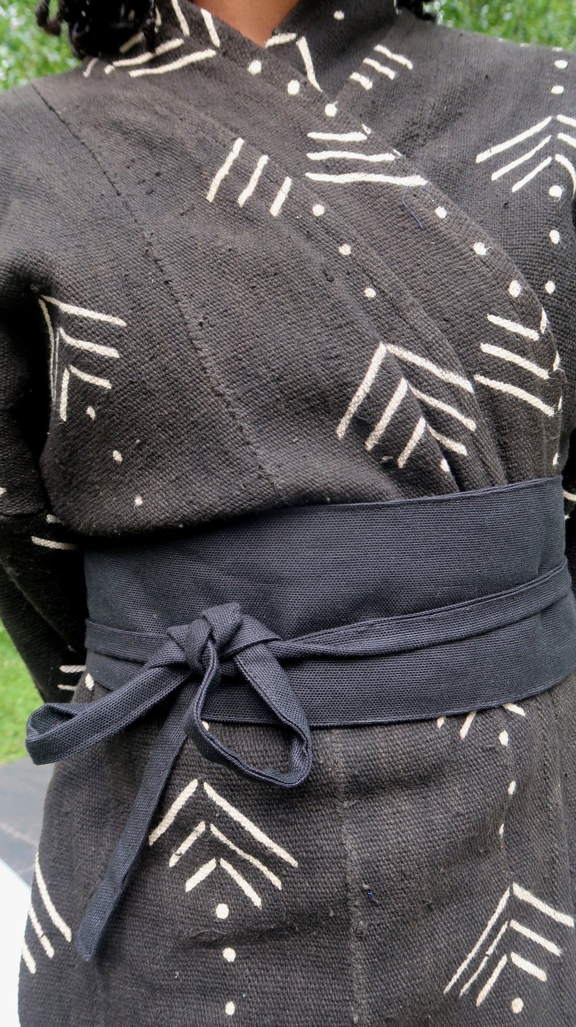 Kimono Bogolan Mixte en Coton Doublé – Vêtement Africain Artisanal Unisexe pour Toutes Saisons en kimono bogolan artisanal africain - KaolackCreations