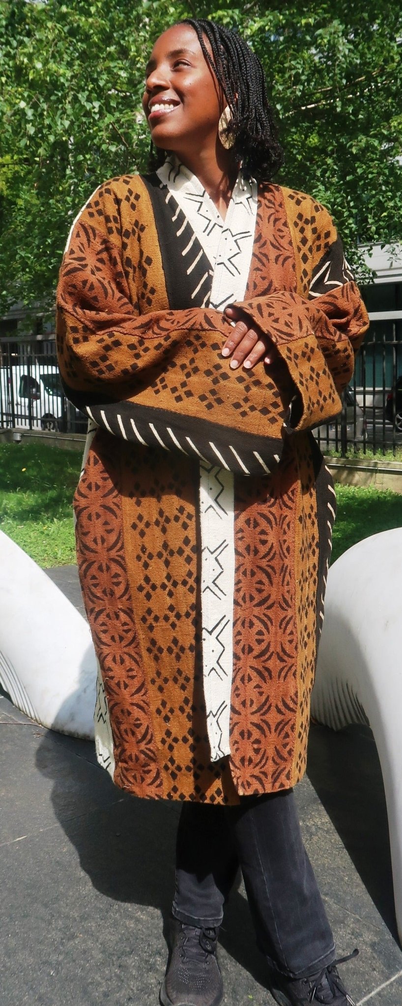 Kimono Bogolan multicolore Authentique Mixte – Confort Suprême avec Doublure en Coton pour Toutes Saisons en kimono bogolan artisanal africain - KaolackCreations