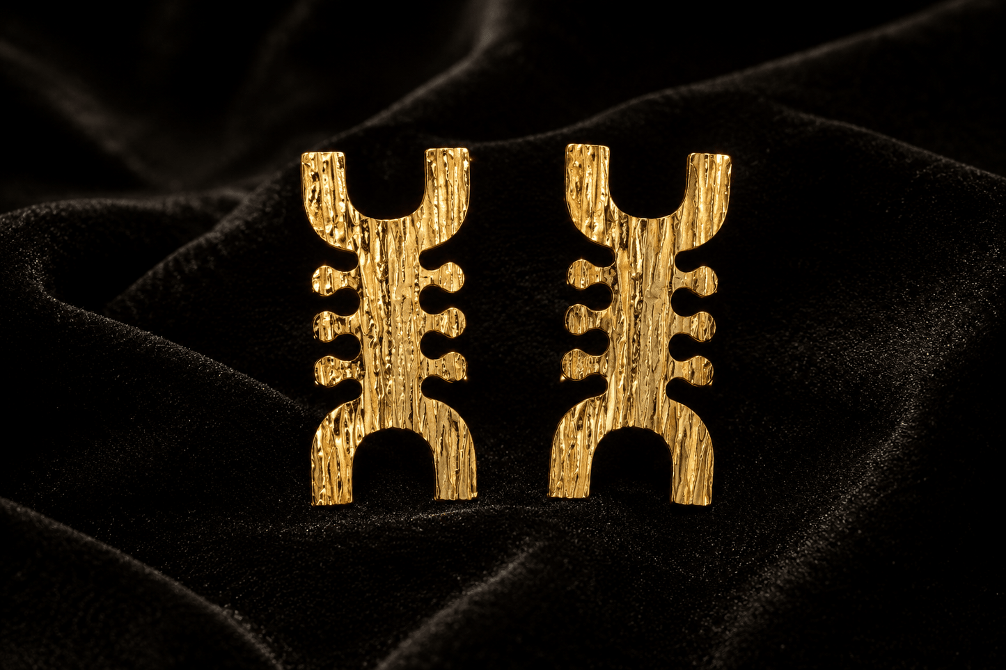 NIT – Boucles d'oreilles africaines originales en bronze doré en Boucles d'oreilles artisanal africain - KaolackCreations