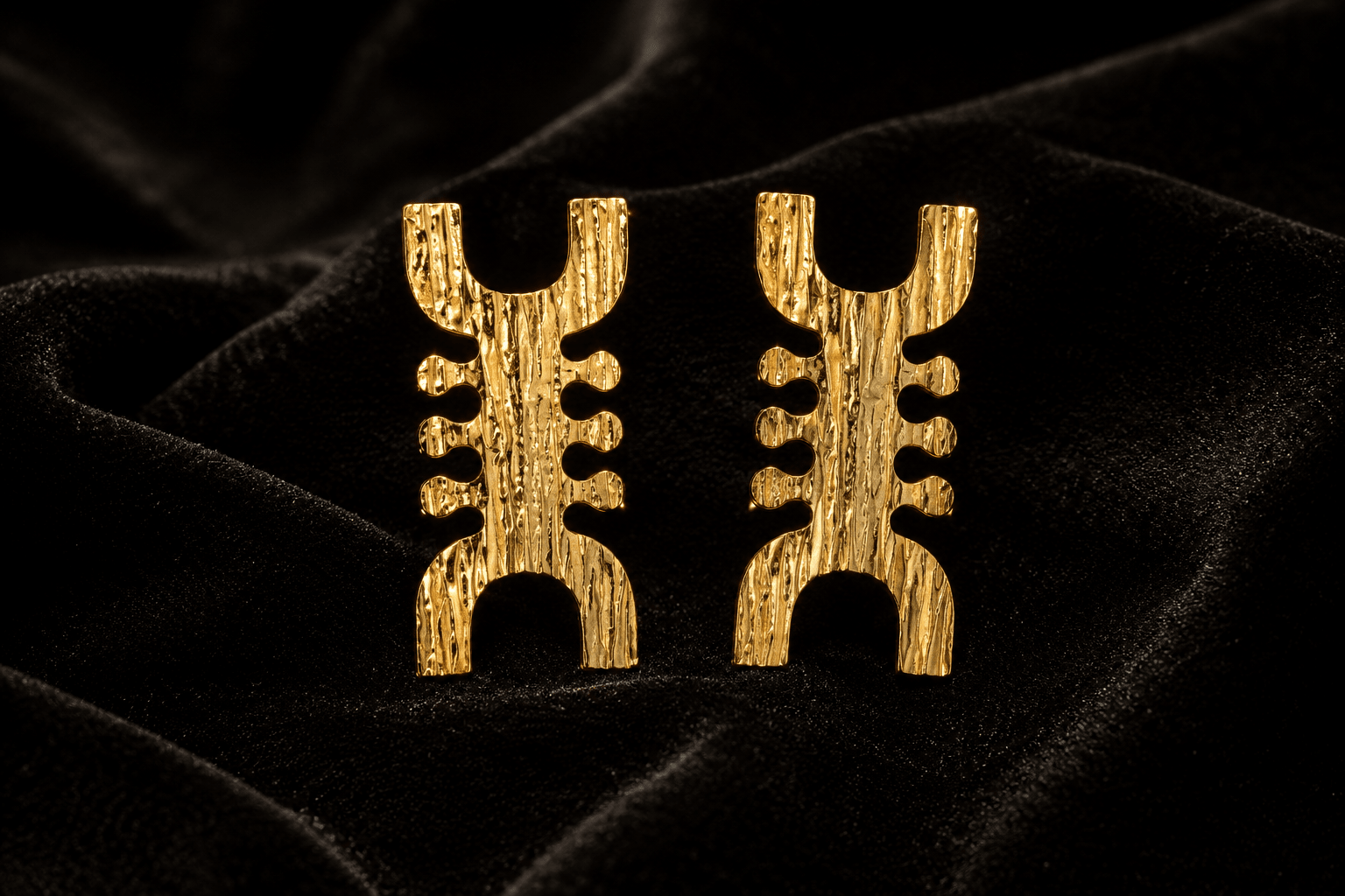 NIT – Boucles d'oreilles africaines originales en bronze doré en Boucles d'oreilles artisanal africain - KaolackCreations