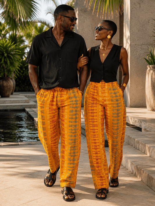 Pantalon en Kente authentique tissé main – Kita Akan – Mixte – 100 % coton en Vêtements et accessoires > Vêtements > Bas > Pantalons artisanal africain - KaolackCreations