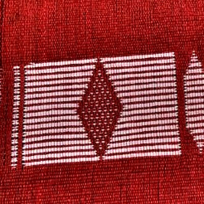 Échantillon du pagne Manjak rouge foncé et blanc