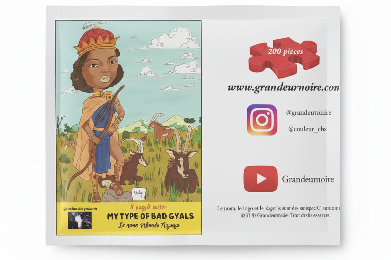 Puzzle - Poster My Type of Bad Gyals – La reine Mbande Nzinga | Grandeur Noire en Jeu artisanal africain - KaolackCreations