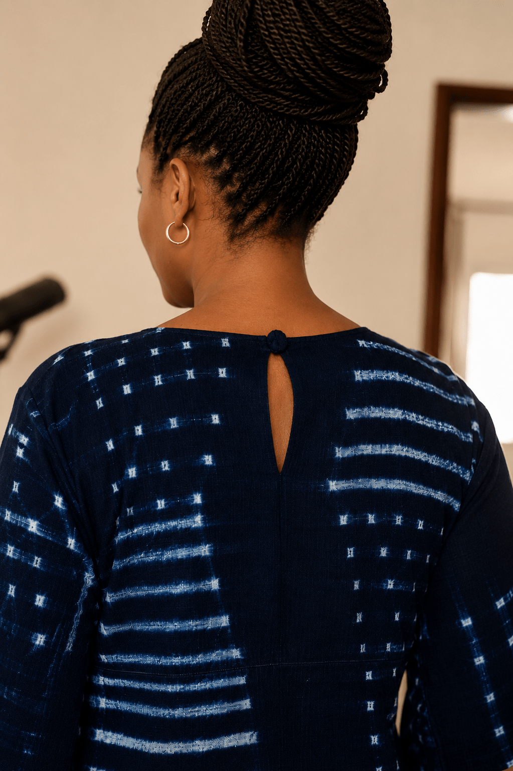 Robe en véritable pagne tissé indigo du Burkina Faso en Robe artisanal africain - KaolackCreations