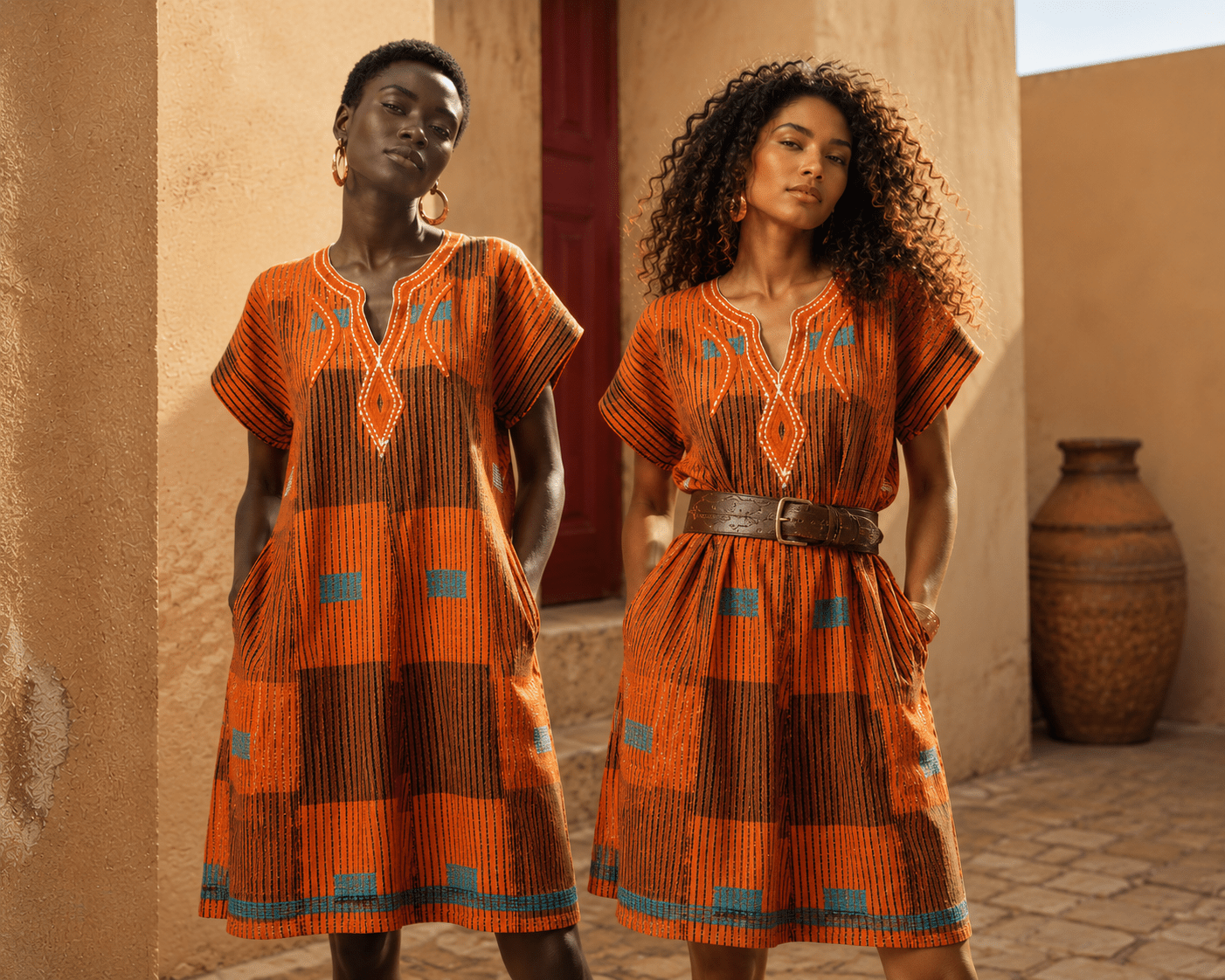 Robe traditionnelle pagne Senoufo tissé main en Robe en Pagne Senoufo artisanal africain - KaolackCreations