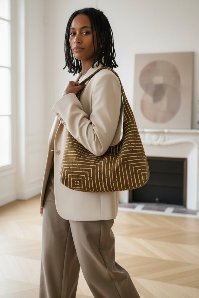 Sac Hobo en Bogolan Artisanal Bamanan – Motifs Variés en sac hobo artisanal africain - KaolackCreations