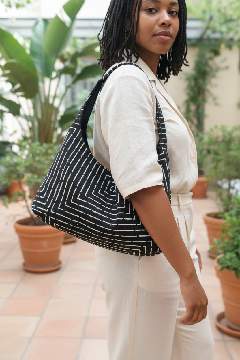 Sac Hobo en Bogolan Artisanal Bamanan – Motifs Variés en sac hobo artisanal africain - KaolackCreations