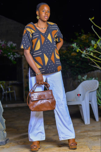 Tunique femme en véritable Bogolan – Coton 100 % éthique – Made in Africa