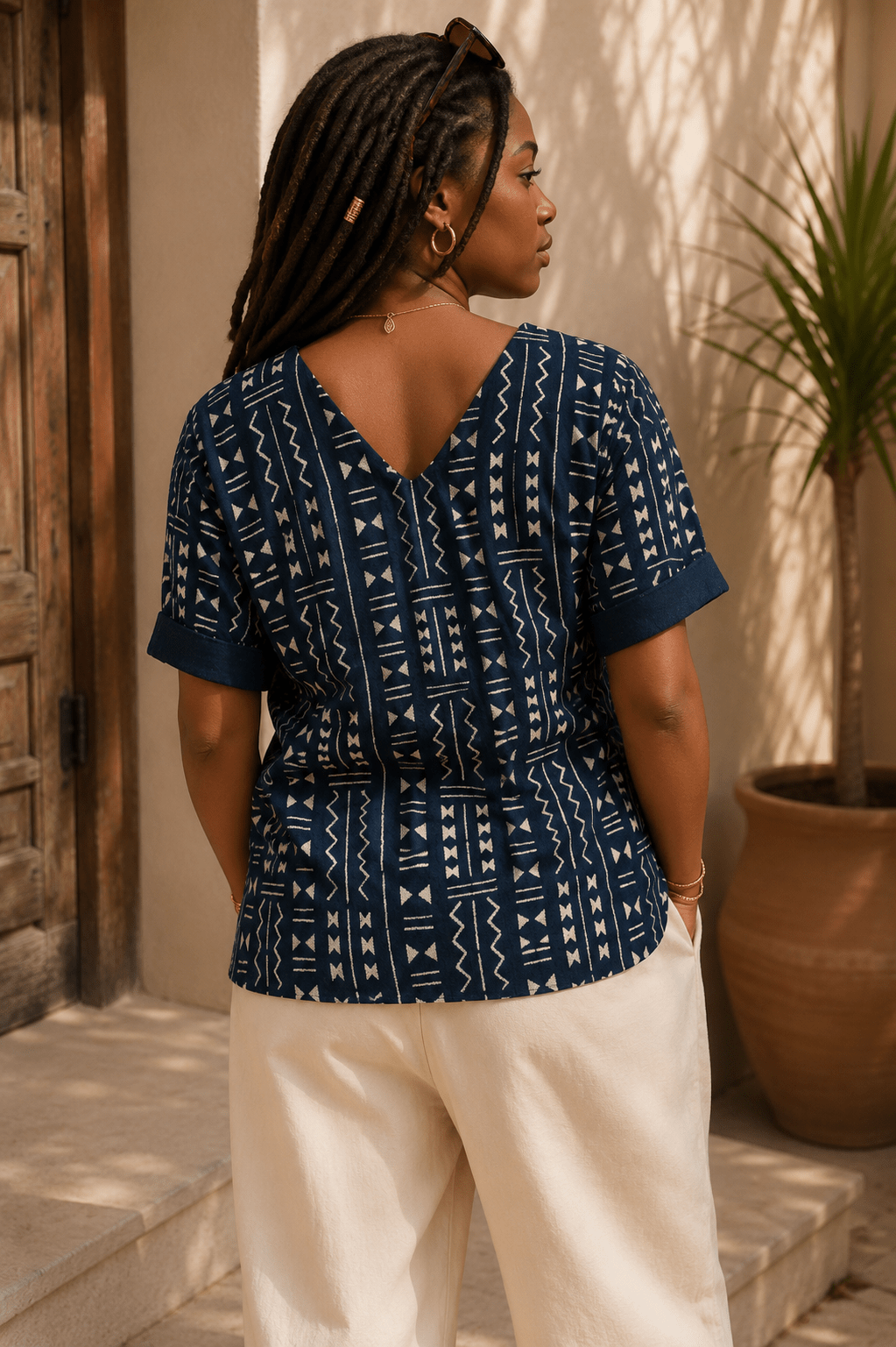 Tunique femme en indigo Galafini en tunique femme Galafini artisanal africain - KaolackCreations