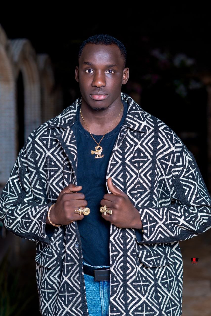 Veste bogolan noir et blanc homme taille unique portée