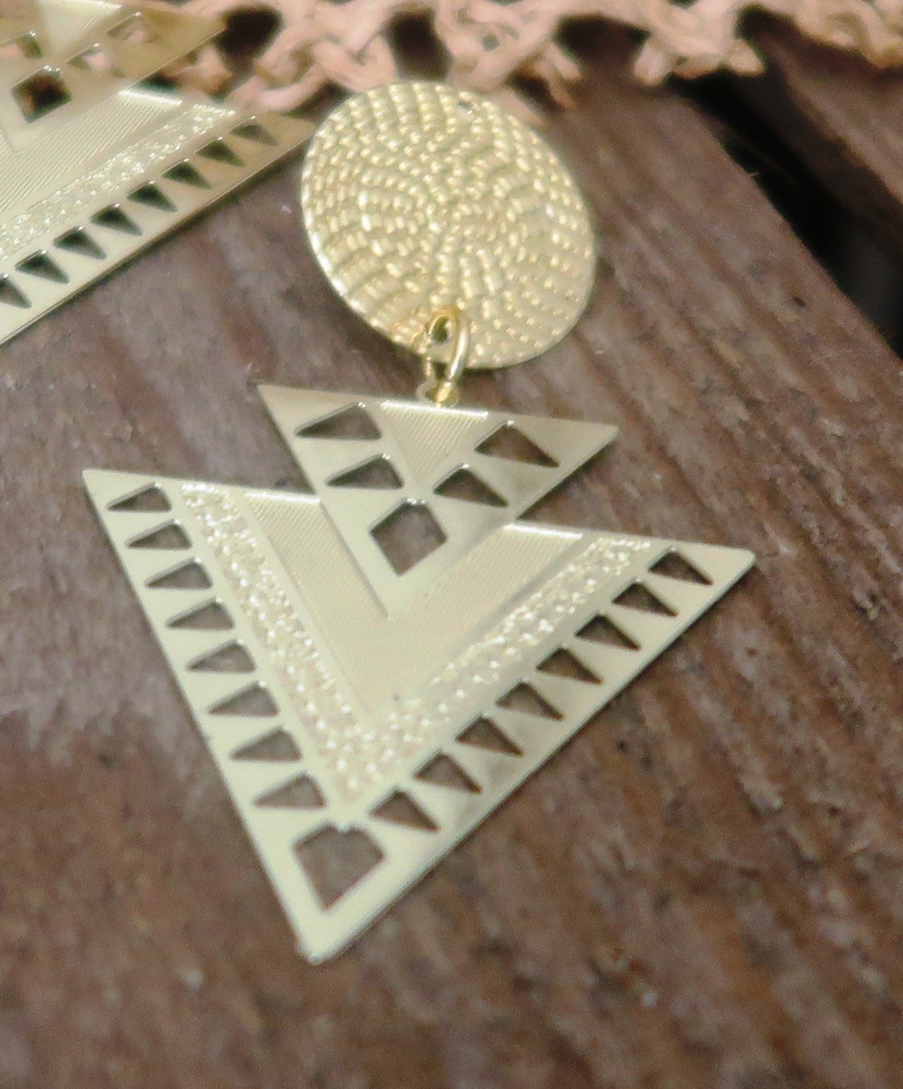 Boucles d'oreilles Kemet dorées en Boucles d'oreilles Kemet artisanal africain - KaolackCreations