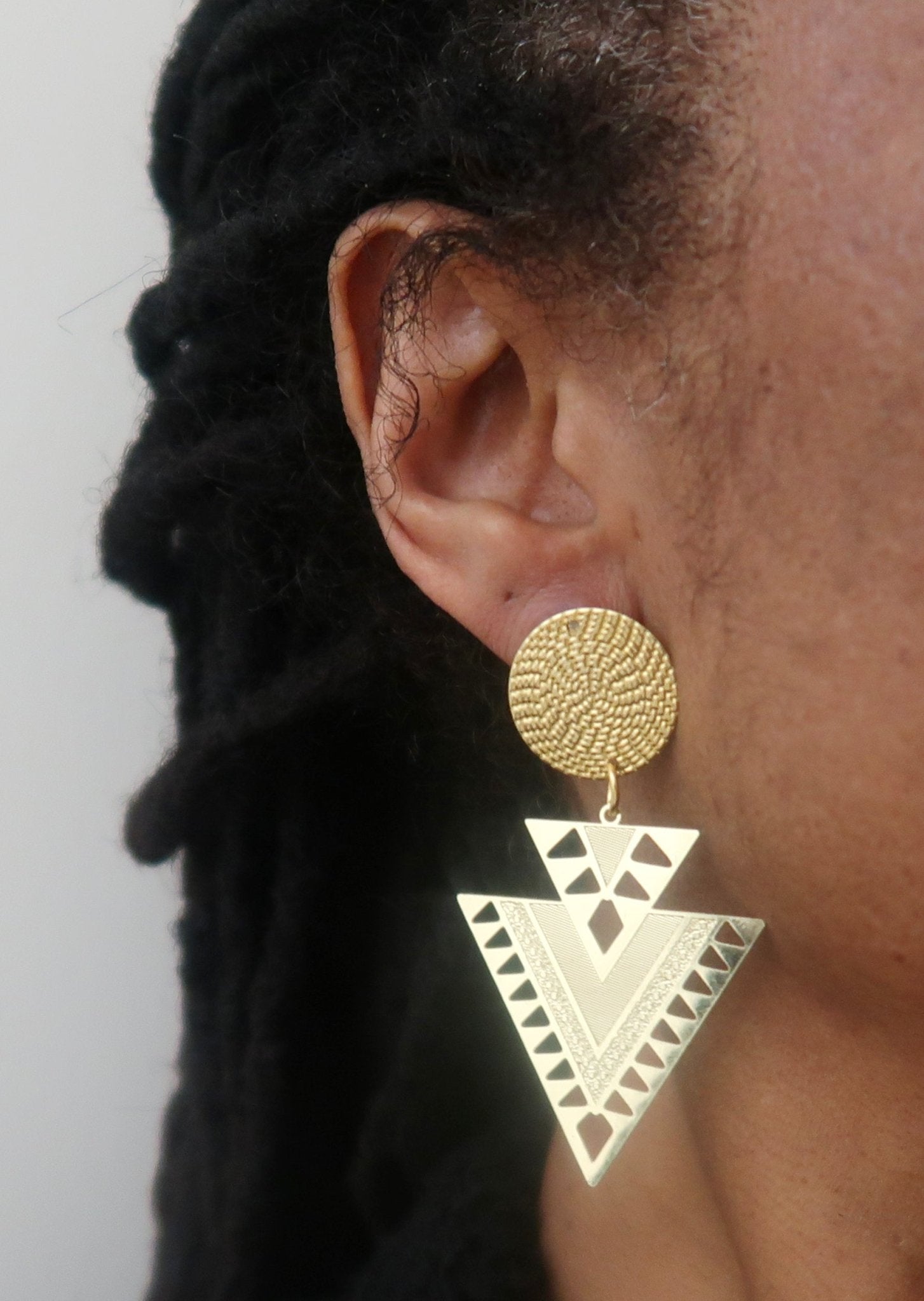 Boucles d'oreilles Kemet dorées en Boucles d'oreilles Kemet artisanal africain - KaolackCreations