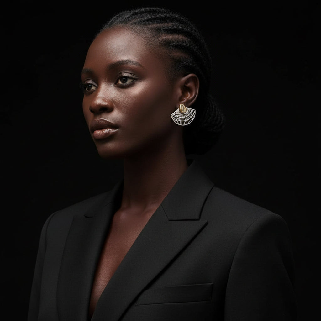 Boucles d'oreilles "Noubet" Cauri, Tige Argent Silver 925 ou Gold filled en boucles d'oreilles artisanal africain - KaolackCreations