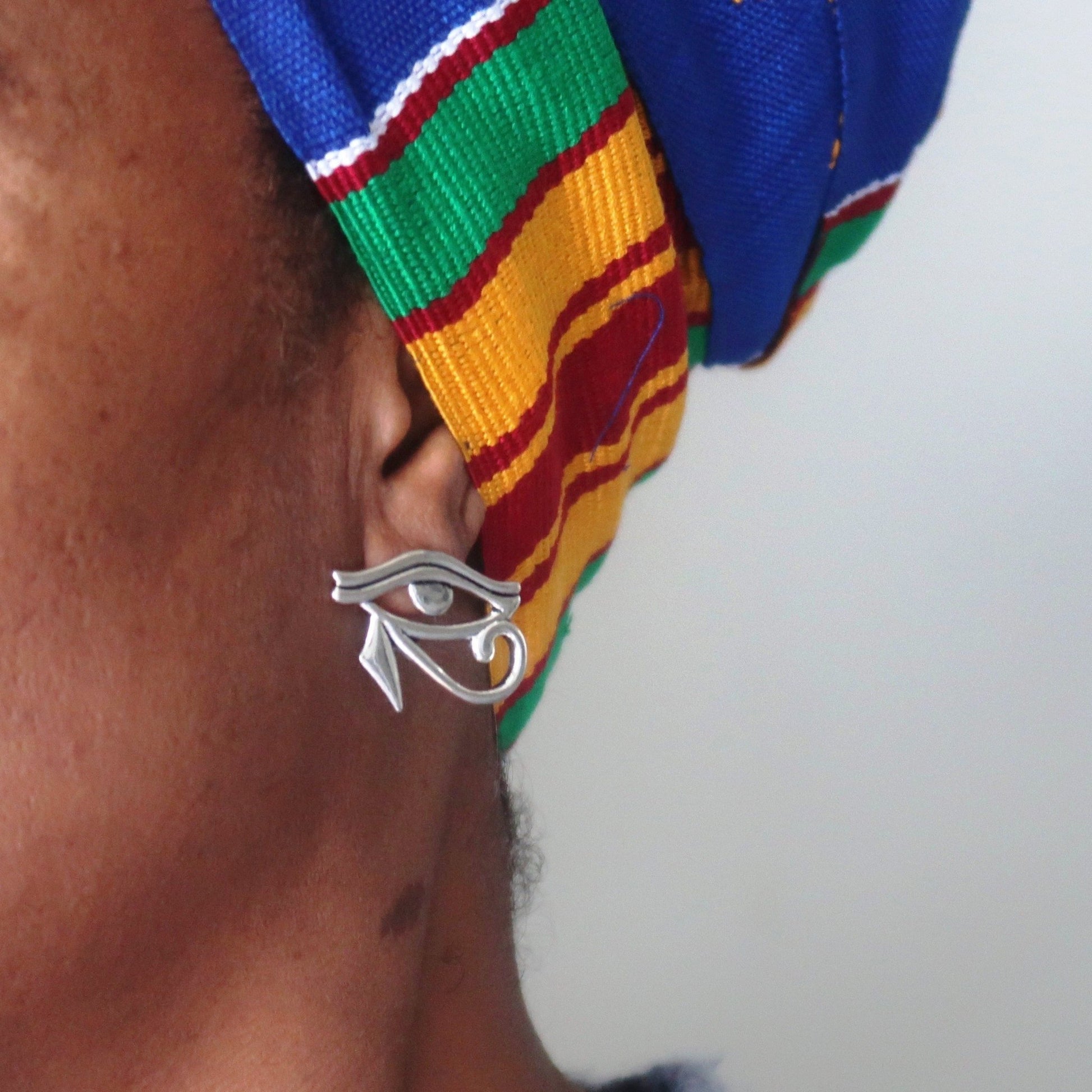 Boucles d'oreilles "Oudjat" ou Oeil d'Horus, Tige Argent Silver 925 en boucles d'oreilles artisanal africain - KaolackCreations