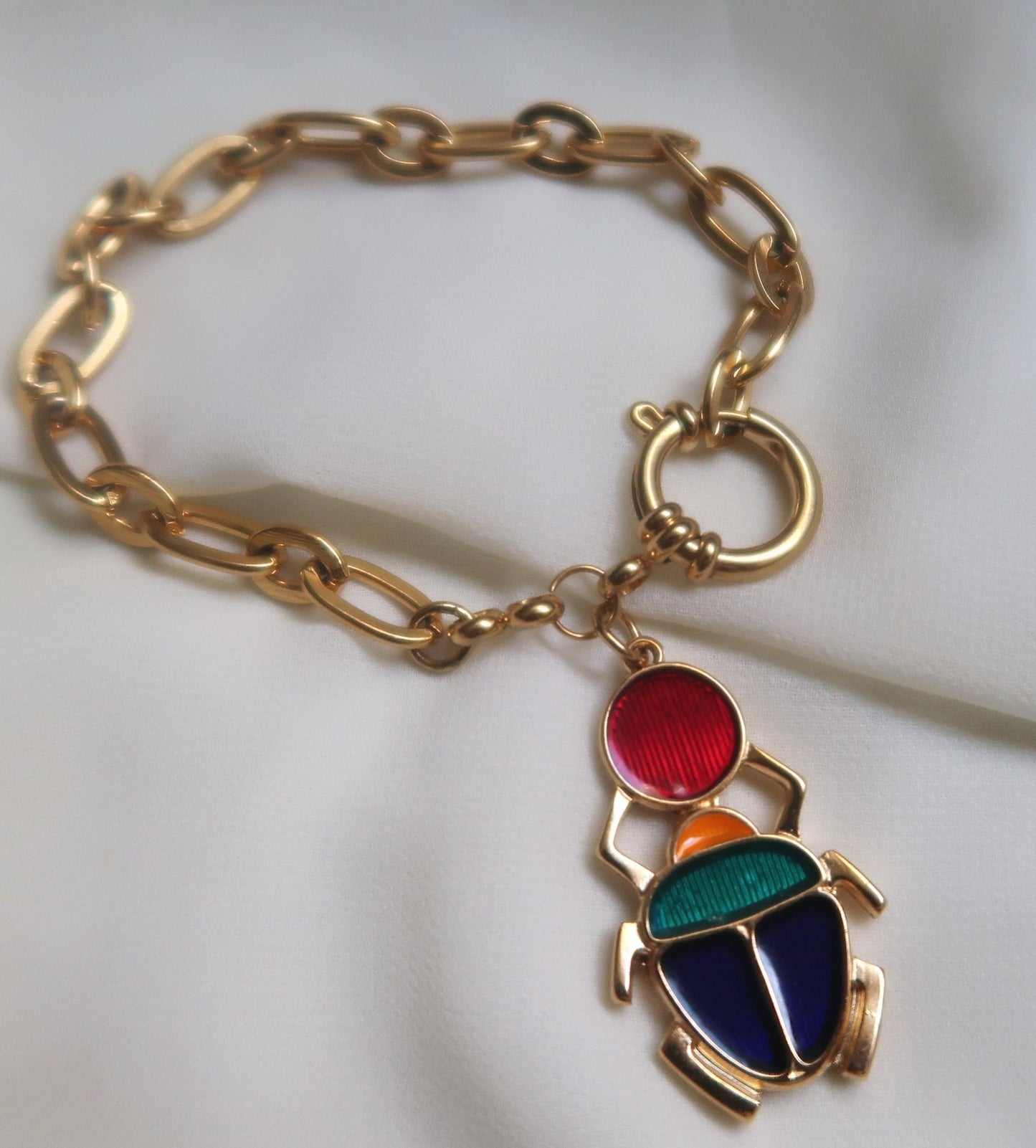 Bracelet Kheper, chaîne à gros maillons en acier inoxydable en BRACELET KHEPER artisanal africain - KaolackCreations