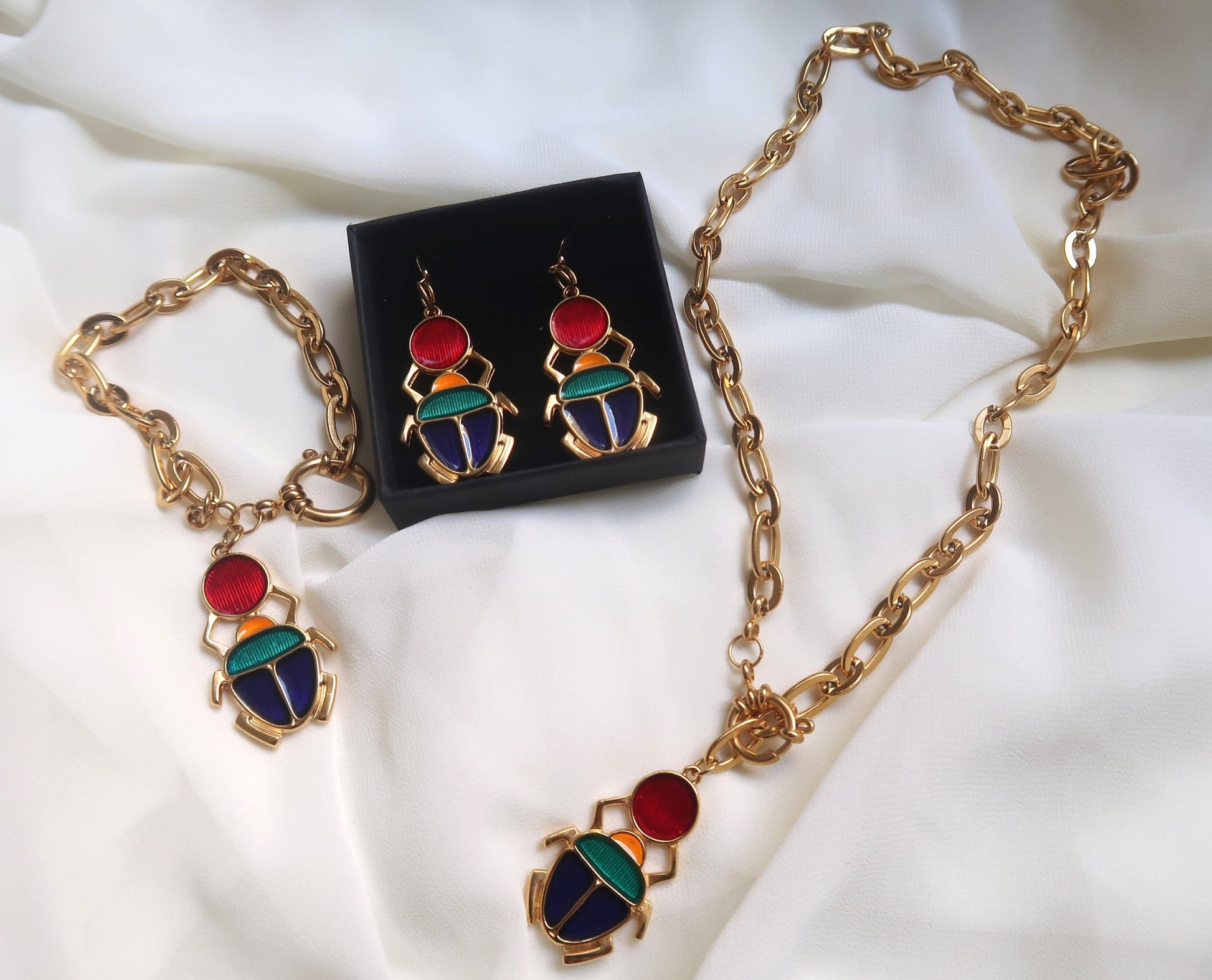 Bracelet Kheper, chaîne à gros maillons en acier inoxydable en BRACELET KHEPER artisanal africain - KaolackCreations