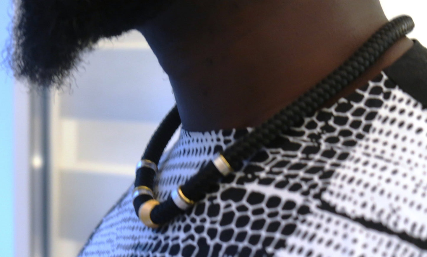 Collier Atoum Cordage et bagues repositionnables en collier homme cordage artisanal africain - KaolackCreations