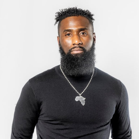 Collier Kama mixte en Argent massif carte de l'Afrique en Collier Kama Argent artisanal africain - KaolackCreations