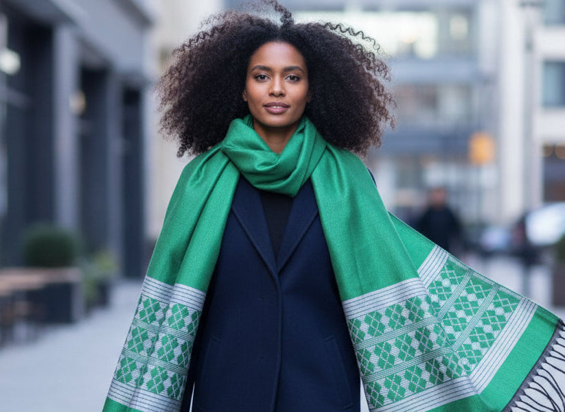 pagne tissé manjak echarpe africaine détail motifs by kaolack creations