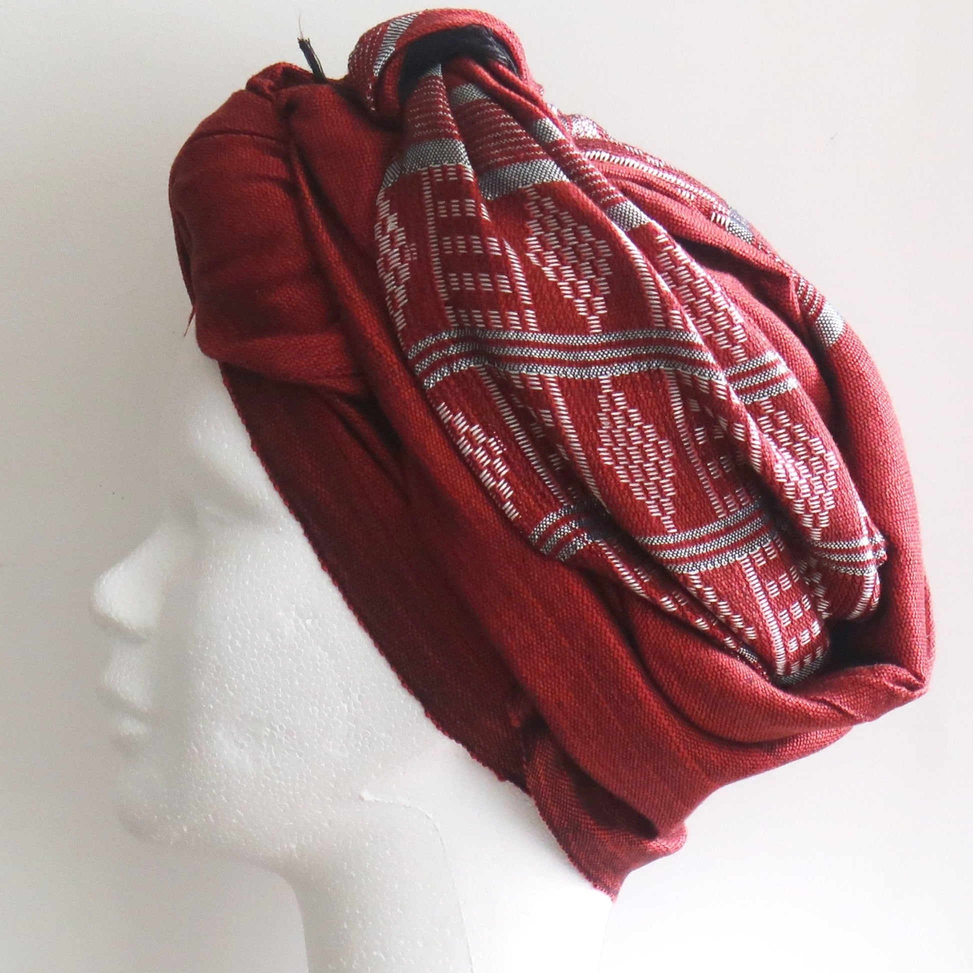 Echarpe Manjak en pagne tissé Made in Africa : orange en Echarpe pagne Manjak artisanal africain - KaolackCreations