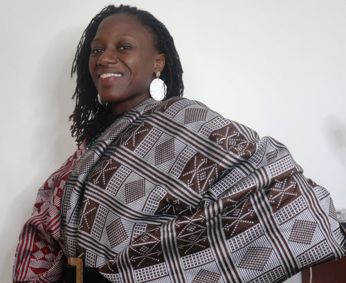 Etole Manjak de luxe marron en pagne tissé (édition limitée) en Etole Manjak de luxe artisanal africain - KaolackCreations