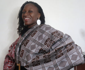 Etole Manjak de luxe marron en pagne tissé (édition limitée) en Etole Manjak de luxe artisanal africain - KaolackCreations