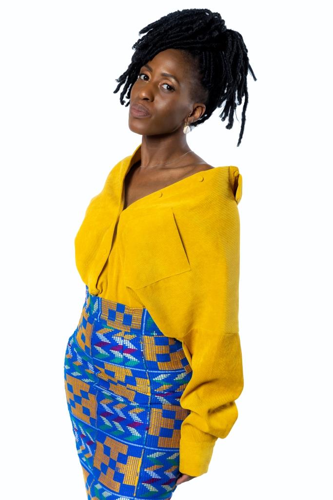 Jupe crayon taille haute Collection "Yaa" en Kente Ashanti (Ghana) en Jupe artisanal africain - KaolackCreations