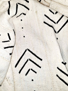 Bogolan du Mali tissé et teint à la main - Pièce unique en coton brut avec motifs symboliques