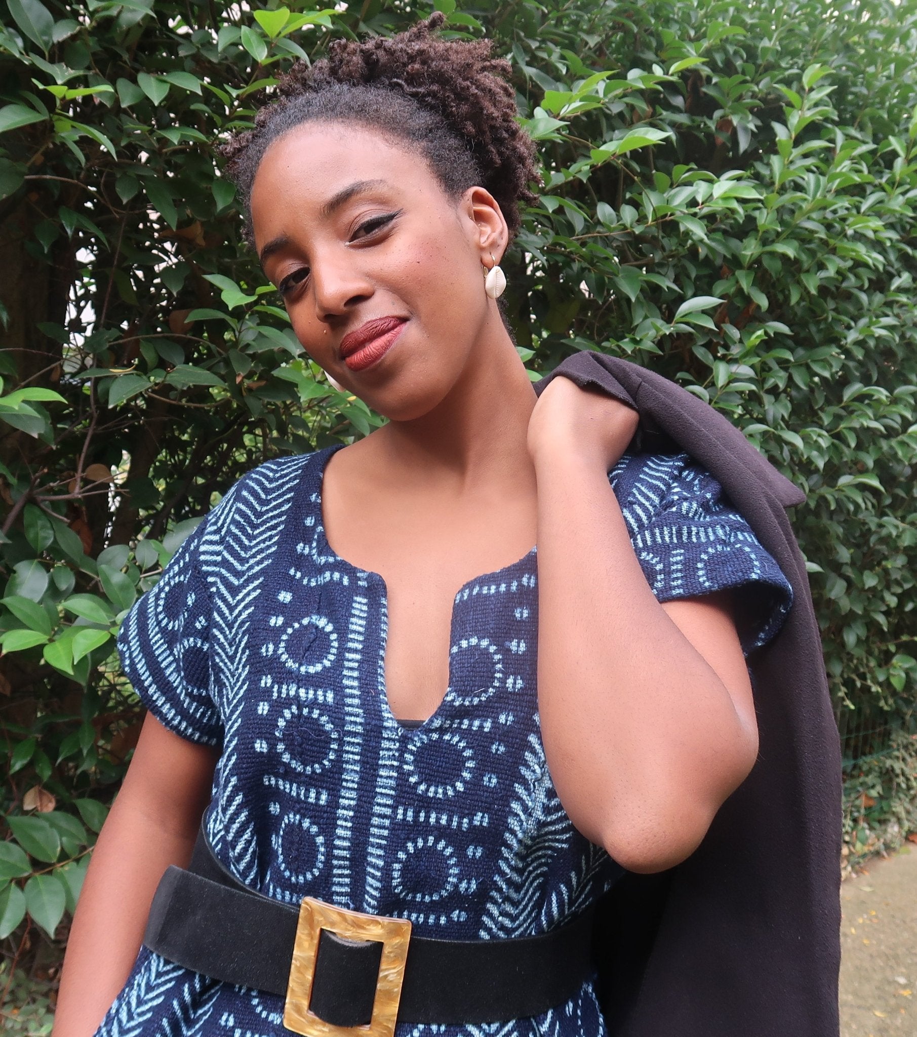 Robe droite en Galafini tissé du Mali – coton indigo artisan en robe indigo artisanal africain - KaolackCreations