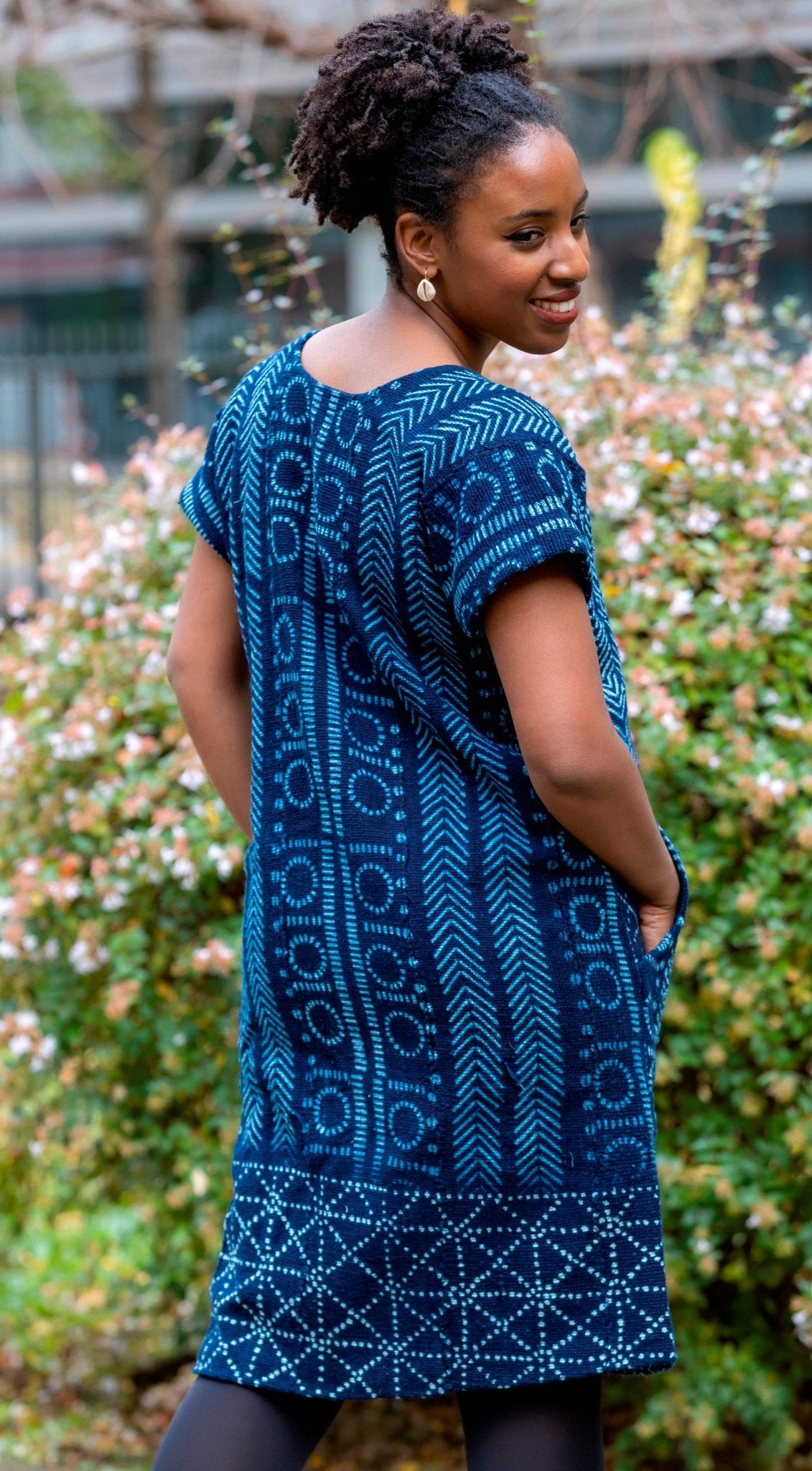 Robe droite en Galafini tissé du Mali – coton indigo artisan en robe indigo artisanal africain - KaolackCreations
