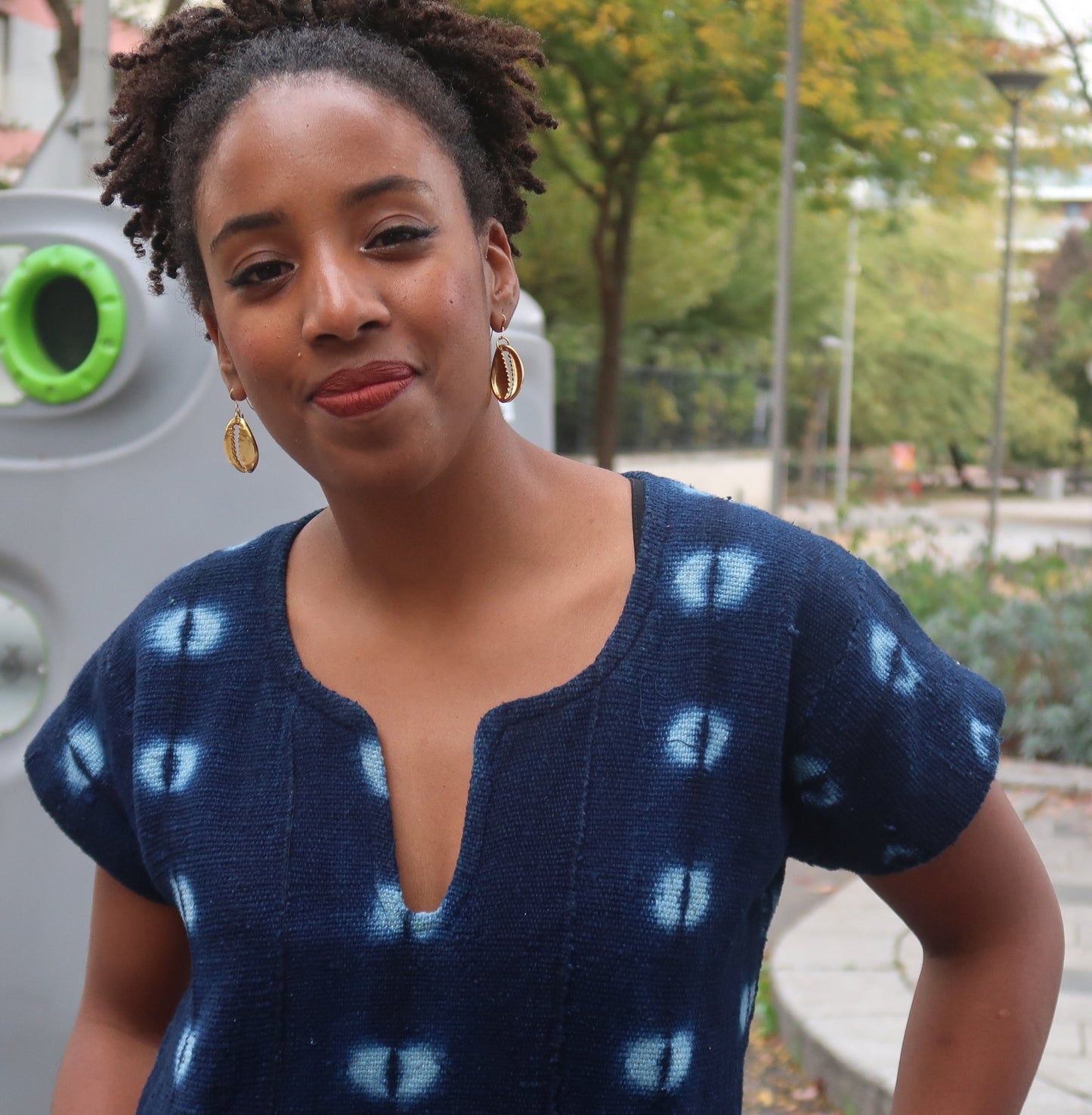 Robe droite en Galafini tissé du Mali – coton indigo artisan en robe indigo artisanal africain - KaolackCreations